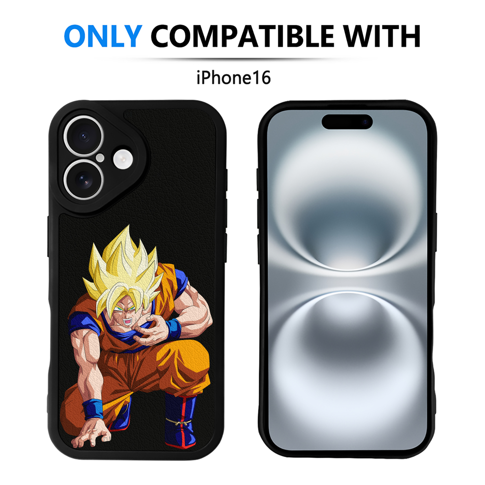 （画像用） ドラゴンボール 孫悟空（そん ごくう）Son Goku カカロット DRAGON BALL Kakarotto 【iPhone 16シリーズ対応】シリコンスマホケース（レザー調） 材質：シリコン
